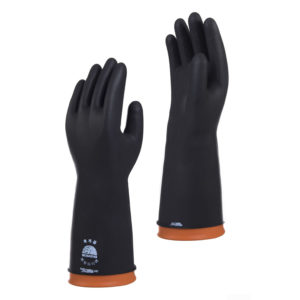 BI-BO-9 Industrial Latex Gloves Black Orange #2